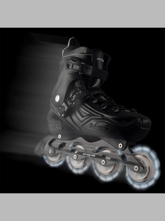 Action One Adult Adjustable Inline Roller All Black Size L 41-44