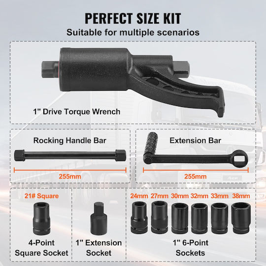 Vevor Heavy Duty Car Wheel Wrench 24/27/30 and 32mm