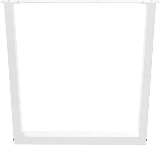 vidaXL Metallic Furniture Leg 3 Pieces Suitable for Table / Coffee Table / Office 80x72cm White