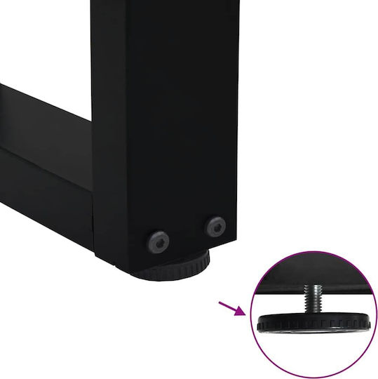 vidaXL Metallic Furniture Leg 2 Pieces Suitable for Table / Coffee Table / Office 100x72cm Black