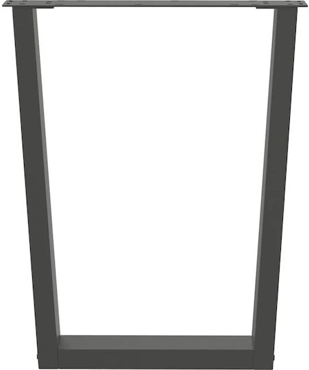 vidaXL Metallic Furniture Leg 3 Pieces Suitable for Table / Coffee Table / Office 70x72cm Charcoal