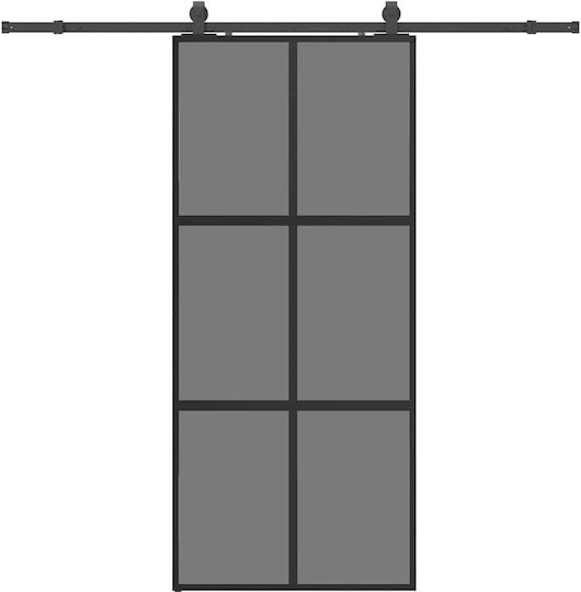 Vidaxl Συρόμενη Πόρτα Σετ Υλικού Μαύρο 90x205 Cm Γυαλί Μετριασμένο Μαύρο Vidaxl Συρόμενη Πόρτα Σετ Υλικού Μαύρο 90x205 Cm Γυαλί Μετριασμένο Μαύρο
