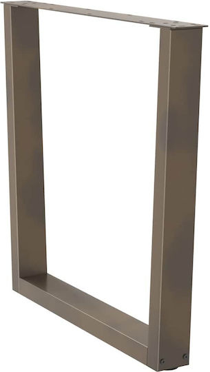 vidaXL Metallic Furniture Leg 2 Pieces Suitable for Table Coffee Table Office 80x72cm Brown