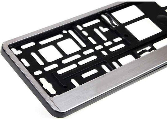 Car License Plate Frame Plastic Silver