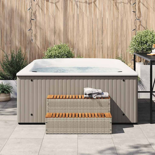 vidaXL Σκαλοπάτι Πισίνας από Ξύλο 100x50x50.5εκ. Γκρι