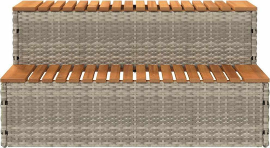 vidaXL Σκαλοπάτι Πισίνας από Ξύλο 100x50x50.5εκ. Γκρι