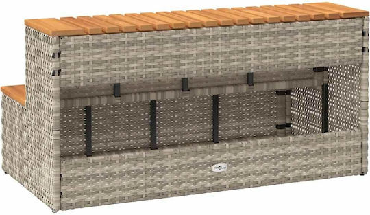 vidaXL Σκαλοπάτι Πισίνας από Ξύλο 100x50x50.5εκ. Γκρι