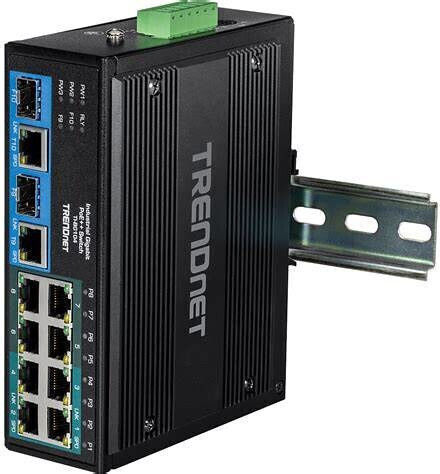Trendnet TI-BG108 Unverwaltet L2 PoE++ Switch mit 8 Ports Gigabit (1Gbps) Ethernet und 2 SFP Ports