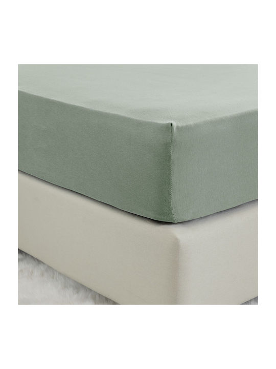 Nima Sheet Super-Double with Elastic 160x200+40cm. Tender Rock Green