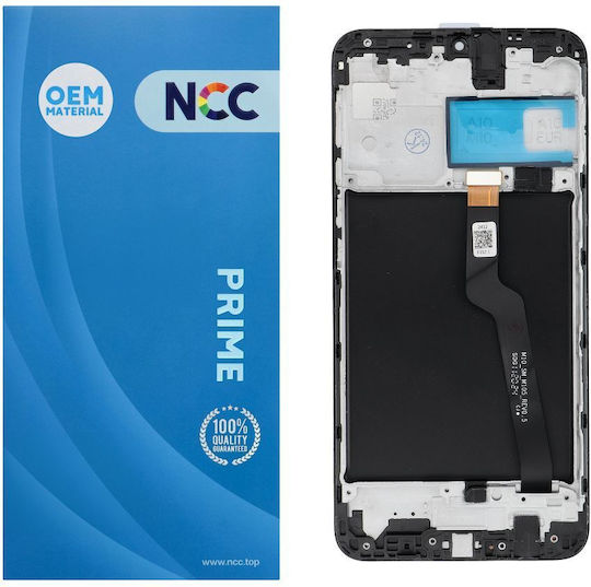 Екран F M G със Сензорен Механизъм и Рамка за SAMSUNG A10 A105 F/M/G (Черен)