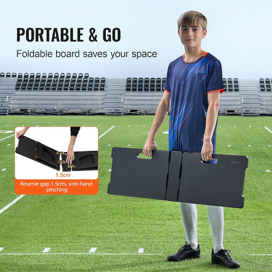 Placă de Rebound Fotbal Vevor 45"x13" Zid Portabil de Fotbal 2 Unghiuri de Rebound