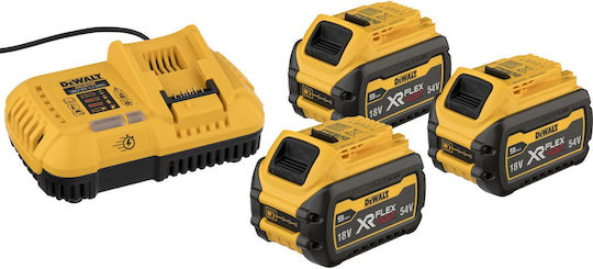 DEWALT Set 3 Tool Batteries Lithium 18V Capacity 9Ah with Charger