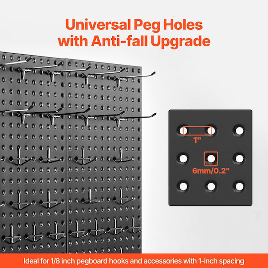 Vevor Metal Pegboard Panels 2 Pieces 24" X 12" Wall Organizer Garage Tool
