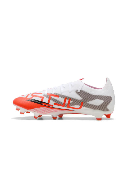 Puma Ultra 5 Match FG/AG Low Football Shoes with Cleats White