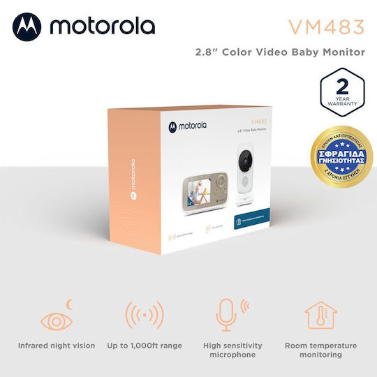 Motorola Baby Monitor with Camera & Screen 2.8" , Two-way Communication & Lullabies