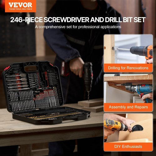 Vevor Set of 246 Drills HSS with Hexagonal Shank for Metal και Wood