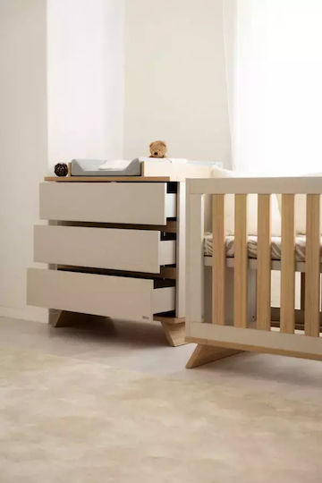 Baby Kommode mit 3 Schubladen Braun 50x90x88cm