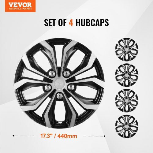 Vevor Car Hubcap Set with Chevrolet Emblem 16" 4pcs Silver /Black