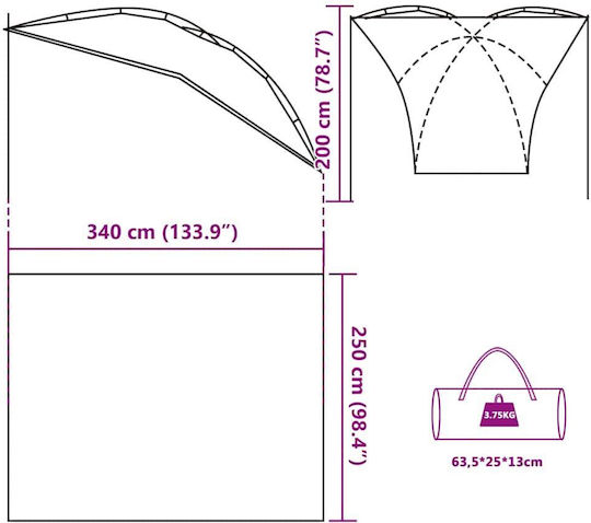 vidaXL Tent Extension for Camping Tent