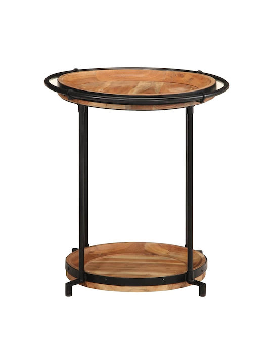 Round Side Table from Solid Wood Coffee L55xW55xH60cm.