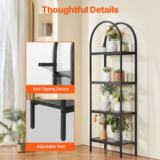 Black Bookcase 30x60x180cm