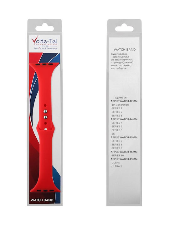 Volte-Tel Strap Silicone Red (Apple Watch 42/44/45/46/49mm)