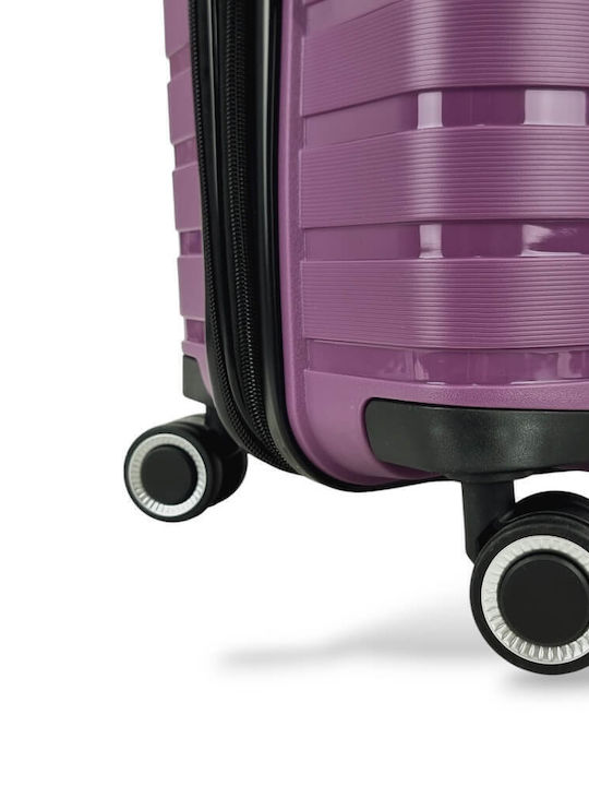 Rain Large Hard Travel Suitcase Purple with 4 Wheels Height 75cm