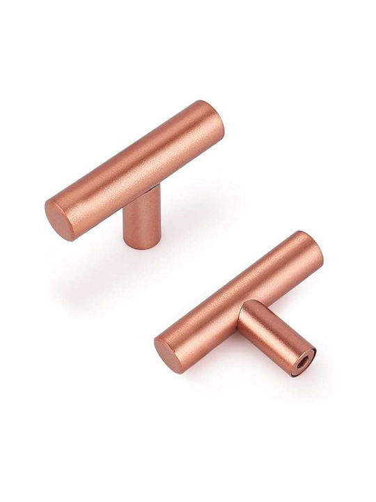 Möbelgriff aus Metallisch Roségold mit Lochabstände 50mm 12 Stück