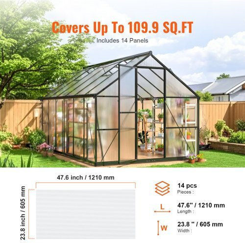 Panouri de seră din policarbonat Vevor 14 buc 2' X 4' X 0.32'' Slwdbbstm4ft0x55vv0