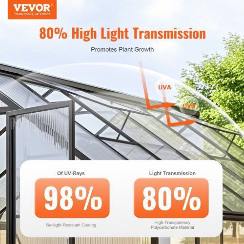 Панели за оранжерия от поликарбонат Vevor 14 бр. 2' X 4' X 0.16'' Slwdbbstm4ftq7qhrv0