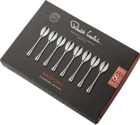 Set of Stainless Steel Espresso Spoons 8 Pcs Radford Robert Welch