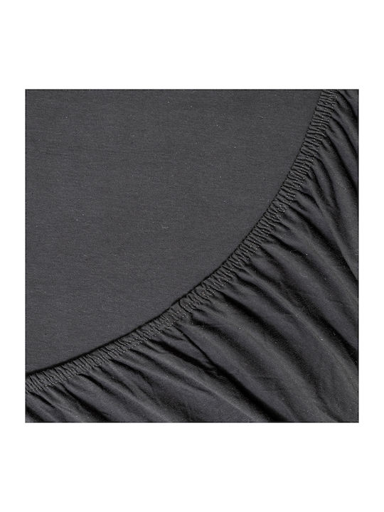 La Luna Cearșaf Single cu Elastic 100x200+40cm. Negru