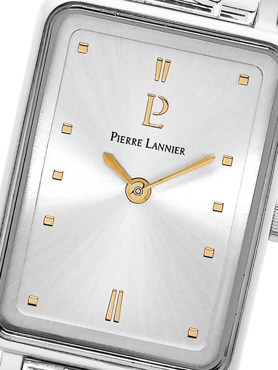 Damenuhr Pierre Lannier Geschenkbox 373c621 Ariane Edelstahl Silbernes Zifferblatt Armband