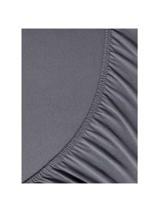 Nima Sheet Semi Double with Elastic 120x200+40cm. Tender Dark Gray