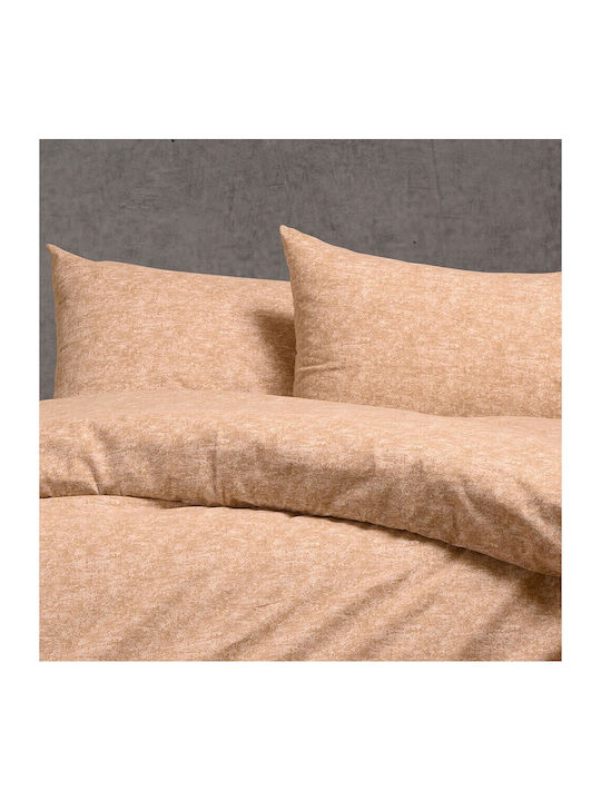 Melinen Sheet Set with 1 Pillowcase Semi Double with Elastic 120x200+30cm. Hope Beige 2pcs