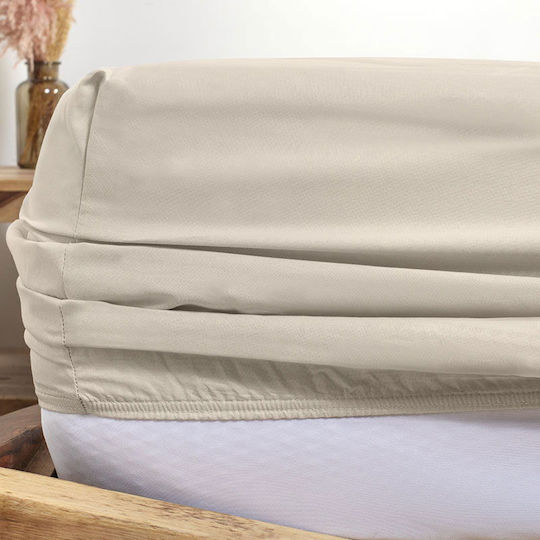 Cannon Set Cearșafuri cu Elastic 160x200+33cm. Cotton Fresh Solid Pelican 4buc