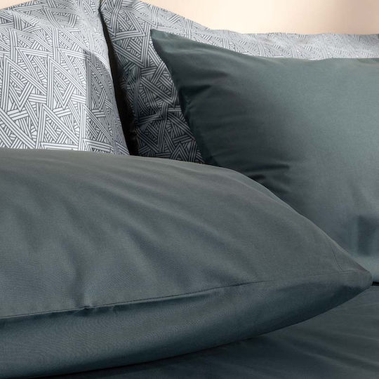 Cannon Cotton Fresh Solid Σετ Σεντόνια Μονά με Λάστιχο 100x200+33εκ. N. Atlantic (3τμχ)