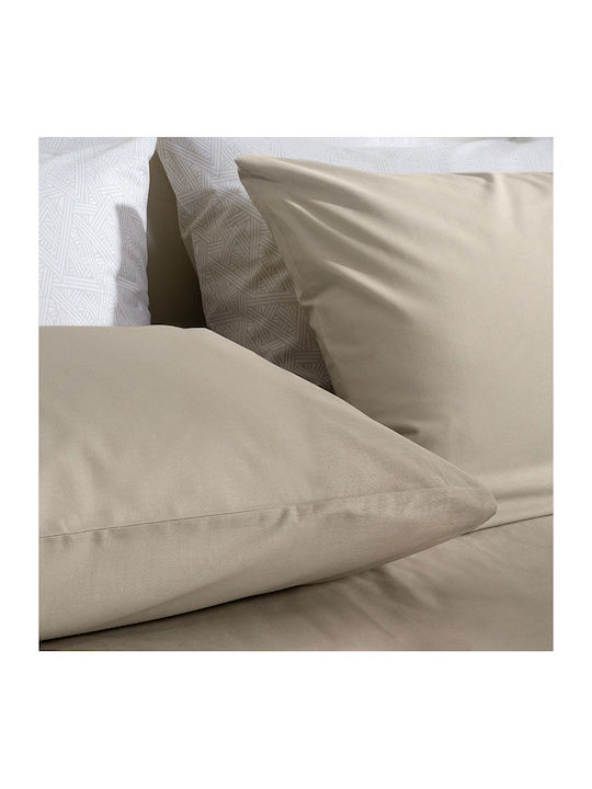 Cannon Sheet Sets Queen with Elastic 160x200+33cm. Cotton Fresh Solid Pelican 4pcs