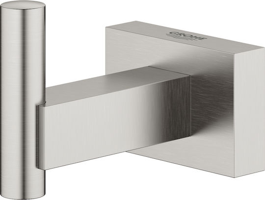 Grohe Essentials Cube Άγκιστρο Μπάνιου Μονό με Βίδες Inox Ασημί