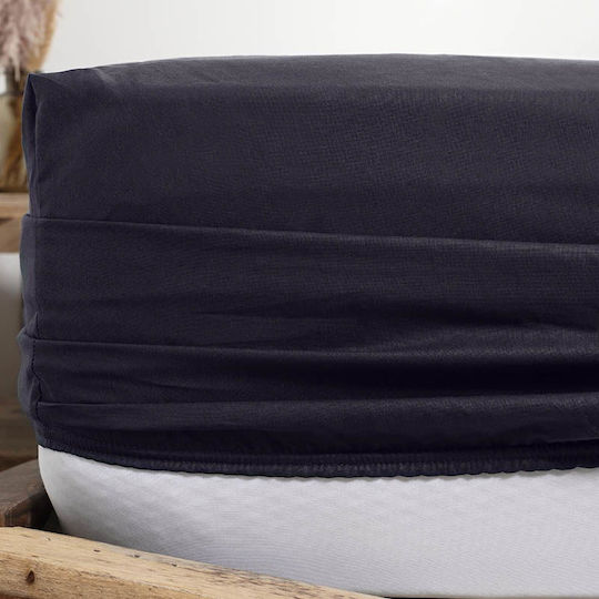 Cannon Cotton Fresh Solid Σετ Σεντόνια Υπέρδιπλα με Λάστιχο 160x200+33εκ. India Ink (4τμχ)
