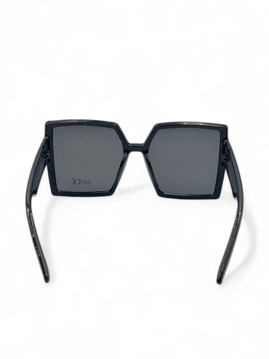 Dasoon Vision Women's Sunglasses with Black Plastic Frame and Black Lens 2478103