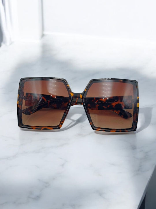 Dasoon Vision Women's Sunglasses with Brown Plastic Frame and Brown Lens