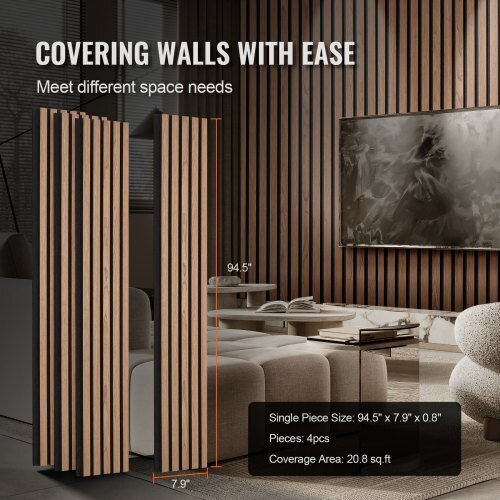 Vevor Ηχοαπορροφητικό Πάνελ (1τμχ) 20cm x 240cm σε Καφέ Χρώμα