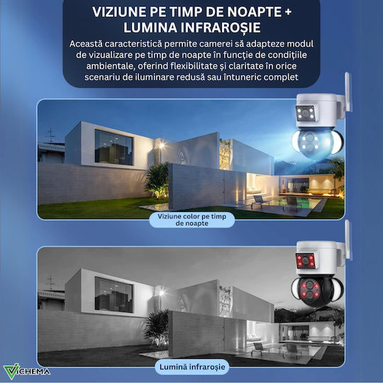 Cameră de Supraveghere IP Wi-Fi Full HD+ 4MP Rezistentă la Apă cu Difuzor Gri