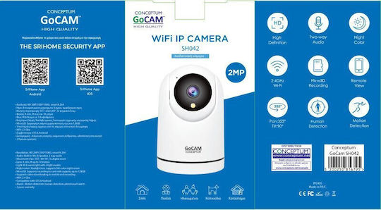 Conceptum GoCam IP Überwachungskamera Wi-Fi Full HD 1080p mit Zwei-Wege-Kommunikation und Objektiv 4mm