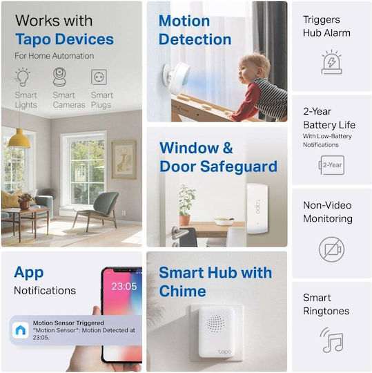 TP-LINK Tapo T30 Kit Autonomous Wireless Alarm System with Hub (RF)