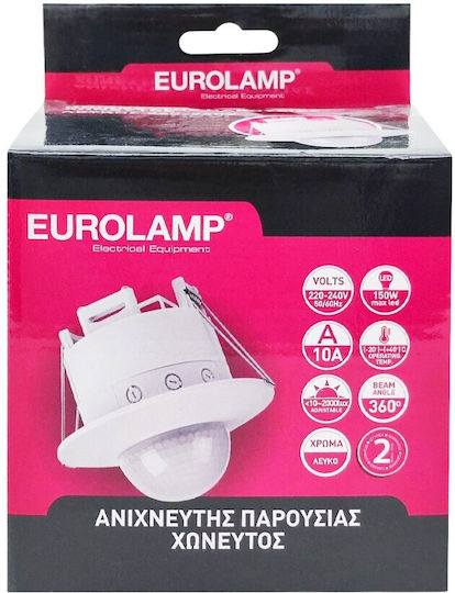 Eurolamp Wired Infrared Motion Sensor 360° Detection Angle 20m Scope
