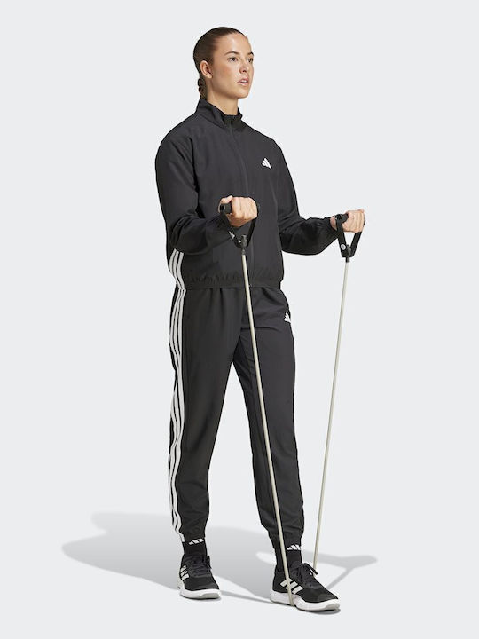 Essentials 3-Stripes Γυναικεία Αθλητική Ζακέτα Μαύρη