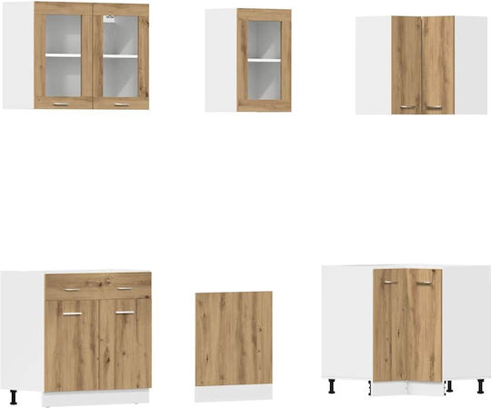 Set Hängeschränke & Bodenschränke Küche mit Arbeitsplatte Artisan Oak 80x46x81.5cm