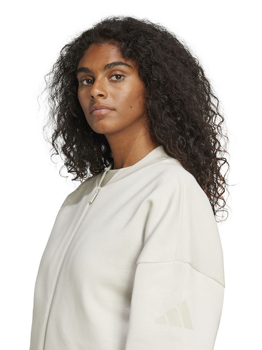 Essentials Κοντό Γυναικείο Bomber Jacket Μπεζ